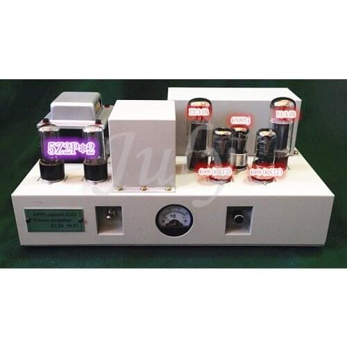 EL34B 6N8P Tube Single-ended Fever Amplifier, 8W+8W Super Linear Connection Power Amplifier, Frequency Response 30HZ-38KHZ(-1DB)