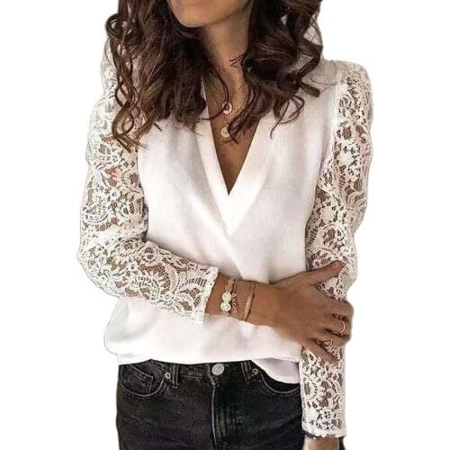 Elegant Blouses Women 2020 Lace Tops Chic Womens Blouses Fashion 2020 Plus Size Woman Shirt V Neck Women Tops and Blouse