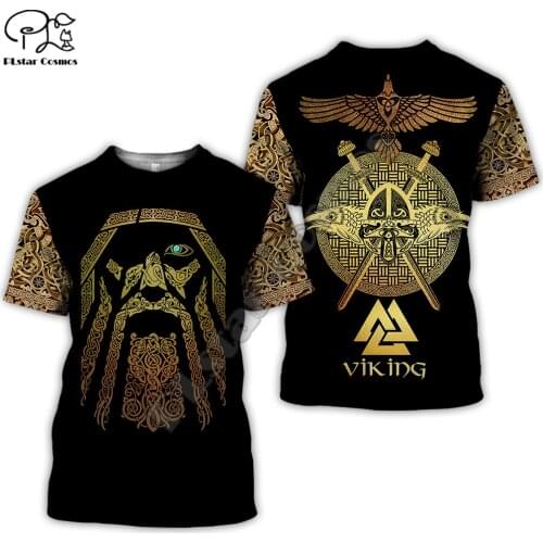 PLstar Cosmos Viking Warriors Vikings Tattoo Symbol Harajuku NewFashion 3DPrint Unisex Short Sleeves T-shirts Men/Women funny s2