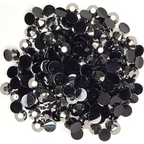 Good Quality Jet Hematite Resin Flatback Glue On Beads 2mm~6mm Non Hotfix Rhinestones for Nail Art/Garment/Decoration