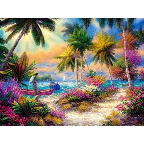 GATYZTORY Painting By Numbers Seaside Landscape Paints Framed Unique Gifts For Adults Wall Art Picture Handpainted Paints