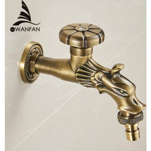 Bidcock Faucet Antique Bronze Dragon Carved Tap Bathroom Mop Faucet Washing Machine Faucet Outdoor Faucet For Garden 811637