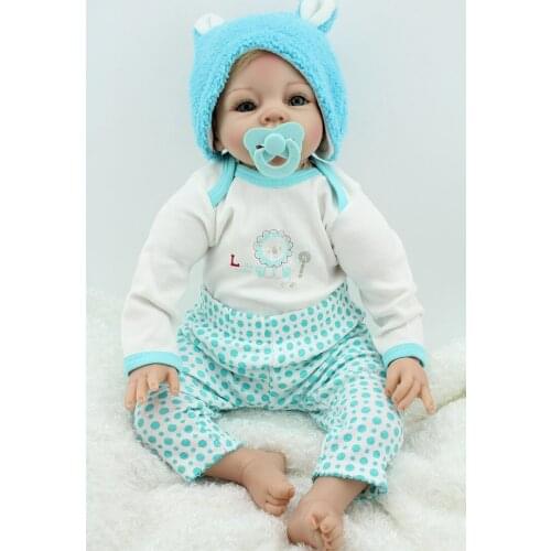 22" NPK Silicone Reborn Baby Dolls Lovely Doll Reborn babies for children bebe Gift Reborn boneca Brinquedos