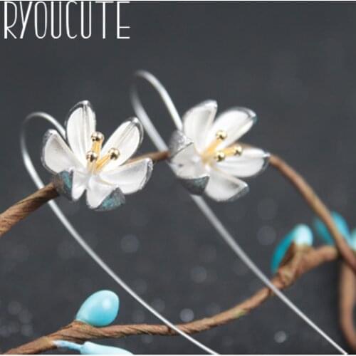 Trendy Large Flower Earrings Femme Gifts Ladies Silver Color Earrings for Women Statement Jewelry Brincos