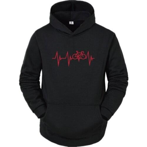 New Funny Mountain Bikes Cycle Heartbeat Hoodie For Men Plus Size Team Hip Hop Leisure Harajuku Hoodie Streetwear Top