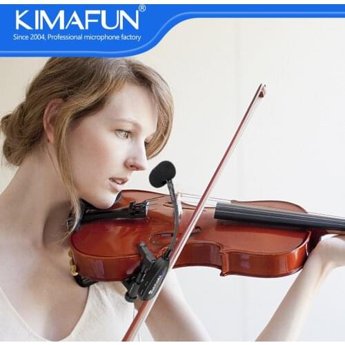 KIMAFUN Professional Instrument Recharge Wireless Violin Microphone Music Record Mic for Amplifie Transmitter Fiddle Gooseneck