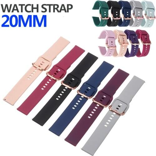 Fashion Colorful Watchbands For Samsung Galaxy Watch Active 2 Smart Watch Silicone Band Adjustable Sport Wristwatch Strap