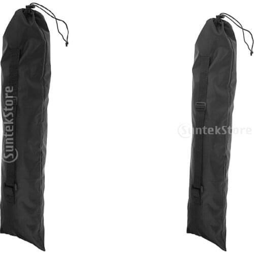 2pcs Foldable Alpenstock Hiking Walking Stick Storage Pouch Carry Bag Black For Camping Hiking Trekking Travel Climbing