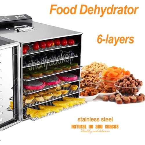 NEW LT-01 Fruit Drying Machine 6-Layers Stainless steel Food Dehydrator Home Electric Fruit Vegetable Meat Herbs Food Dryer 220V