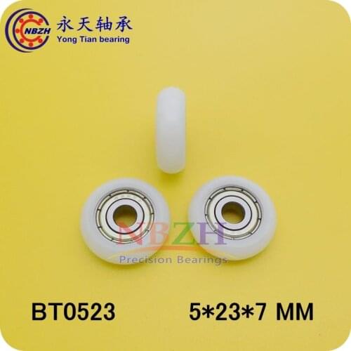High quality door pulley bearing plastic-covered mute bearing 0523T 5*23*6 mm free shipping