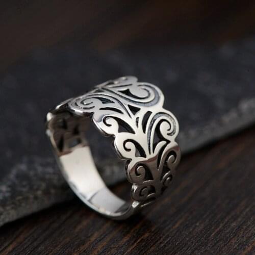 Xiangyun Flower Ring Emperor Gold Silver S925 Pure Silver Silver Antique Style Paragraphs Female Traditional Gifts