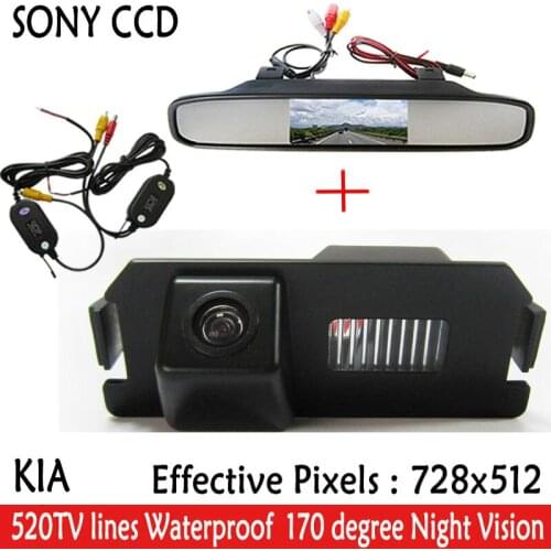 4.3"TFT LCD Car Rear View Mirror Monitor Parking Monitor + Car SONY Camera for Hyundai Genesis I30 ROHENS COUPE Tiburon Kia Soul