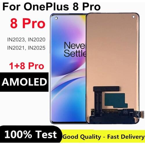6.78" AMOLED For OnePlus 8 Pro 8pro LCD Display Screen+Touch Panel Digitizer Assembly For OnePlus IN2023 IN2020 IN2021 IN2025