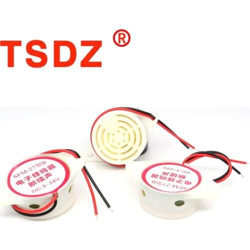 98DB Alarm High-decibel DC 3-24V 12V Electronic Buzzer Beep Alarm Intermittent Beep for Arduino Car Van SFM-27 Dimension 30*15MM