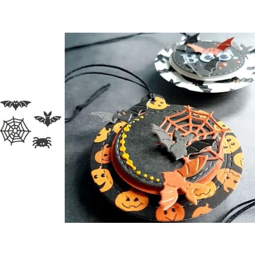 4pcs/set spider web bat metal cutting cut dies mold Scrapbook cards making paper craft knife mould blade punch dies new 2019