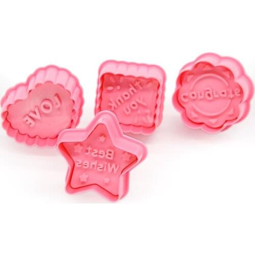 4Pcs Easter Bunny Pattern Plastic Baking Mold Kitchen Biscuit Cookie Cutter Pastry Plunger 3D Die Fondant Cake Decorating Tools