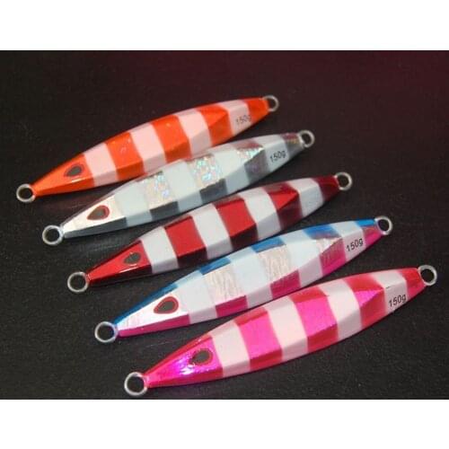 4PCS Deep sea Glow Zebra Jigging Fishing Ocean Boat Rock Beach Slow Jig Jigbait Spoon Lure baits 150g