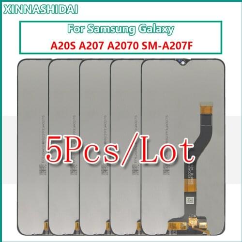 5 Pcs For Samsung Galaxy A20S A207 A2070 SM-A207F LCD Display Touch Screen Digitizer Assembly Replacement