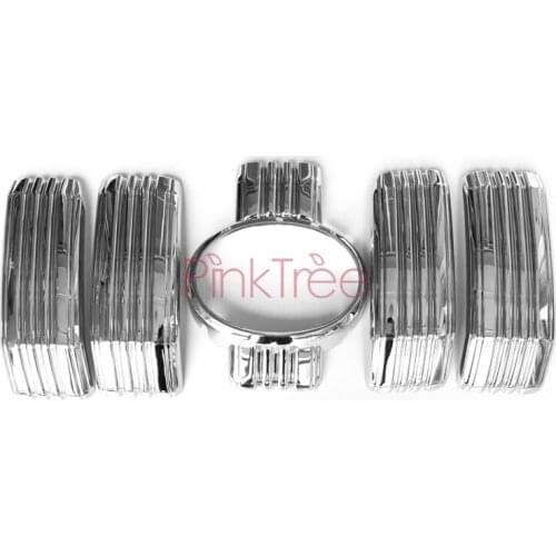 5 pieces Chrome Front Grille Cover Trim For Toyota Land Cruiser Prado 150 LC150 2018 SUV Styling Accessories Car Decoration