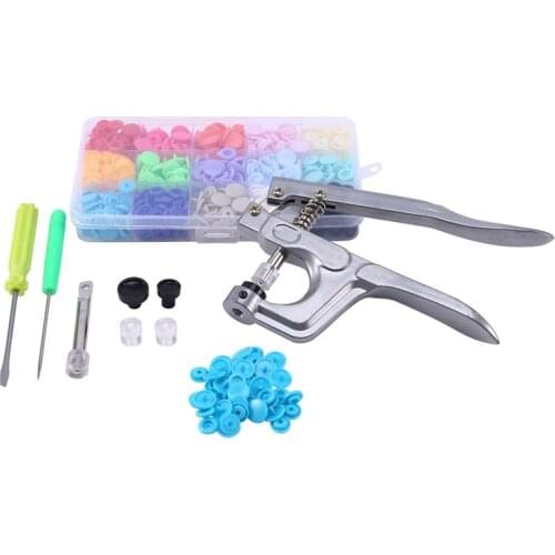 640Pc Fastener Snap Tool Kit with Snap Pliers Tool T5 Plastic Resin Snap Button Cloth Sewing Tool