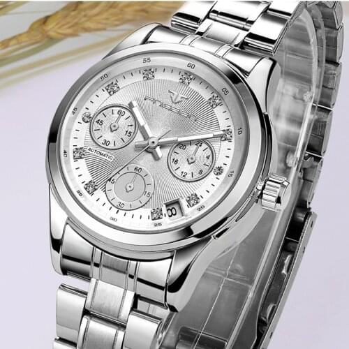 Womens Luxury Mechanical Watch Auto Date Automatic Watch Women Stainless Steel Mechanical Watches For Women Clock Reloj Mujer