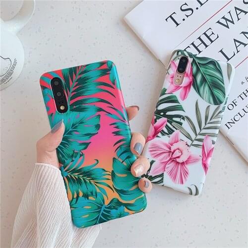 Phone Case For Huawei Mate 20 Lite P20 P30 Pro Lite Mate 20 Pro luxury Vintage Flower Soft IMD Full Scrub Body Back Cover Coque