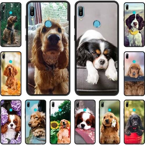 Phone Case For Huawei P30 Pro P40 Lite E P Smart Z Y7 Y6 2019 Soft Silicone Back Cover Mobile Bag Cocker Spaniels Dog Lovely