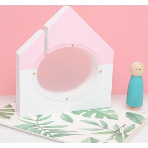 House Shape Wooden Piggy Bank Money Boxes Gift For Children 's Room Decoration Transparent Piggy Bank Christmas Decor
