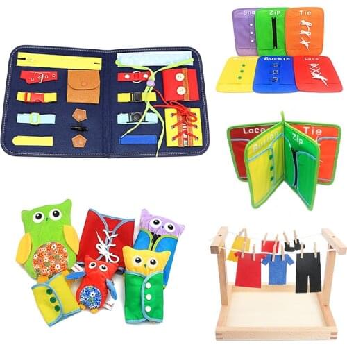 Kids Montessori Sensory Toys Busy Board Baby Early Education Toys Fine Motor Training Self-Care Ability Children Game Preschool