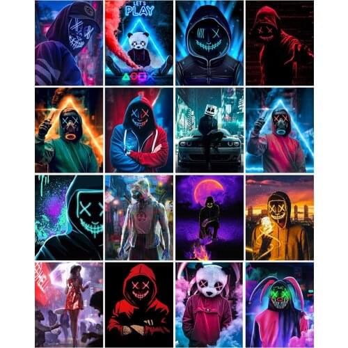 DIY Painting By Numbers Punk Series Art Picture Set Coloring Decorative Canvas Wall Artcraft Oil Paint By Numbers