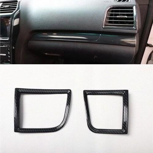 For Ford Explorer 2016-2018 Left Hand Drive 2PCS Car Air Conditioner Outlet Cover Trim Carbon Fiber ABS Accessories
