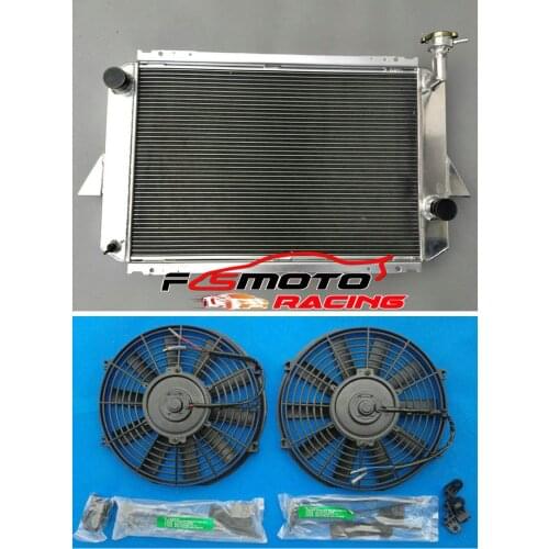 For Nissan Patrol MQ 1980 - 1987 2.8 LTR Petrol Manual 86 85 Aluminum radiator +2*fans 80 81 82 83 84 85 86 87