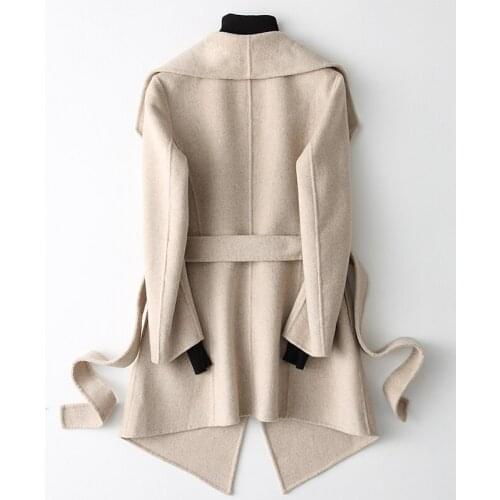 Double Sided Cashmere Jackets Autumn Winter Wool Coat Women Top Quality Warm Overcoat abrigo ydm005 MF639