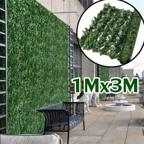 Artificial Plant Wall Lawn Boxwood Hedge Garden Backyard Home Decor Simulation Grass Turf Rug Lawn Outdoor Flower Wall 1x3M