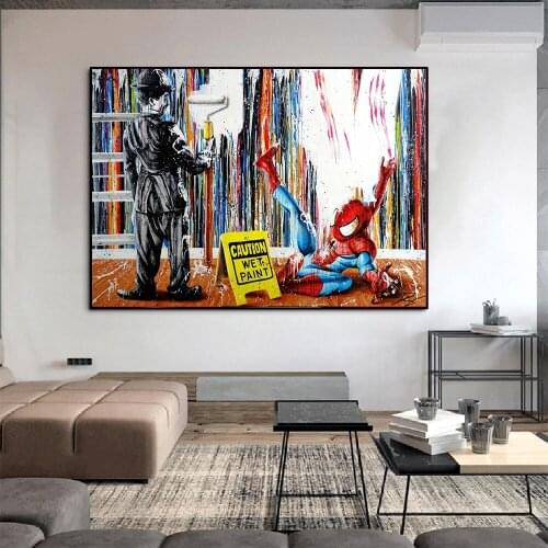 Marvel Movie Avengers Canvas Painting Iron Man and Lisa Love Story Spiderman Posters and Prints Wall Art Pictures for Home Decor