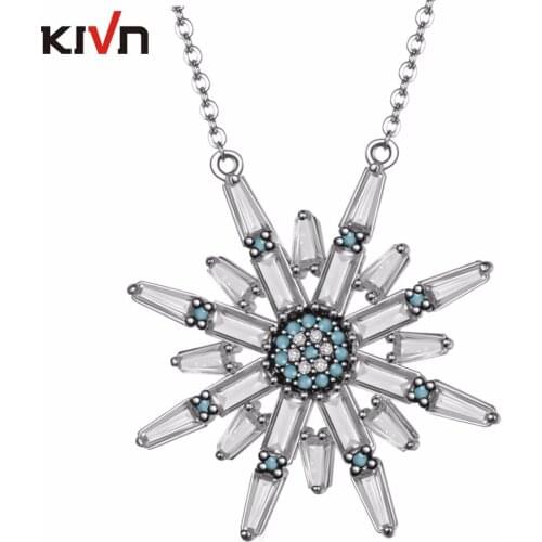 KIVN Fashion Jewelry Turkish Blue eye CZ Cubic Zirconia Bridal Wedding Pendant Necklaces For Womens Girls Mothers Day Gifts