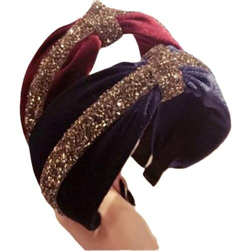 Korean Wide Knot Bow Velvet Headbands for Women Girl Autumn Winter Bandeau Venda Fashion Hair Band Accessori Wholesale Dropship