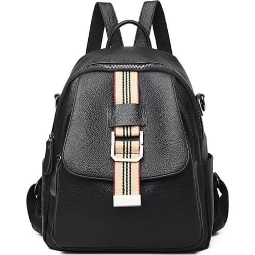 Leather Backpacks Designer High Quality Soft Leather Fashion Back Bag Brand Female Travel Bags Mochilas Backbags Womens Bags