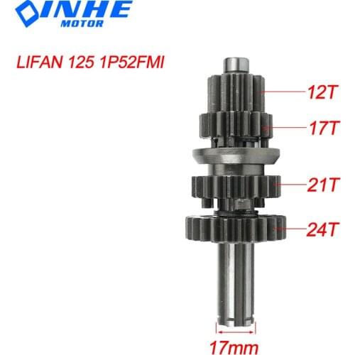 LF125 Main shaft Gear Kit for lifan 125 125cc 1P52FMI Horizontal Kick Starter Engines Dirt Pit Bikes Parts Engine Parts