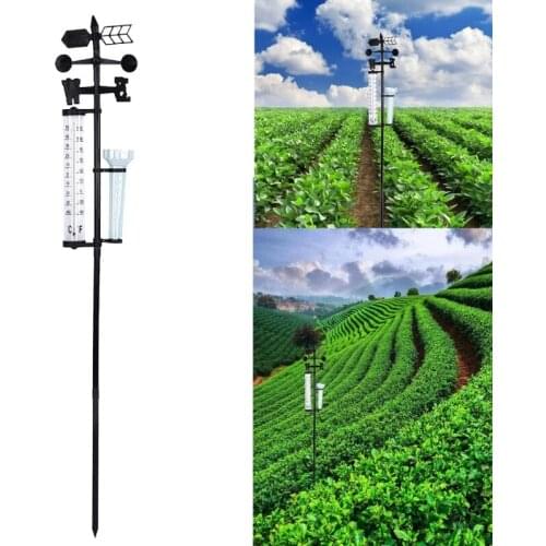 62KC Weather Station Meteorological Measurer Vane Tool Wind Rain Gauge Garden Outdoor
