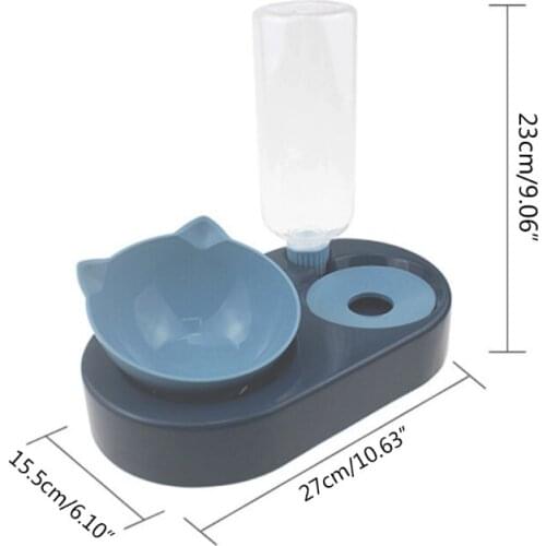 GXMA Dog Cat Bowls with Bowls 15° Tilted Raised Cat Food and Water Bowls Stress-free Food Grade Material Nonslip No Spill Pet