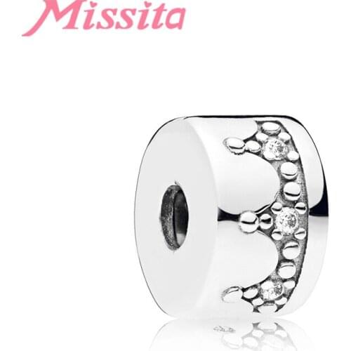 MISSITA 2019 New Fashion Crown Charm fit Brand Charms Bracelet CZ DIY Jewelry Women Silver Color Jewelry Accessories