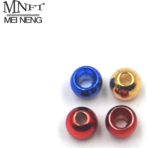 MNFT 50pcs 3.4mm Brass Beads Gold / Blue / Red Color Fly Tying Brass Beads Nymphs Streamer Leech Fly Fishing Materials