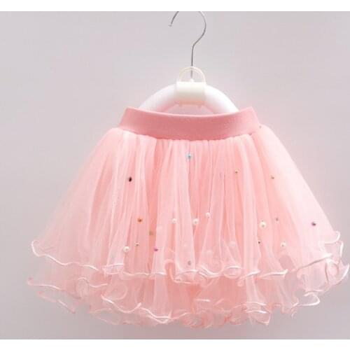 2020 new Fashionable Tutu Skirt for girls Princess Dance Party Performance Mini Skirt Cute Pearl Girl New pink Skirts
