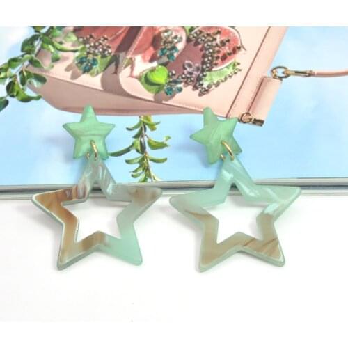 New Korean Acrylic Earrings For Women Statement Stars&Moon Pendant Drop Earrings 2020 Female Geometric Earings Jewelry