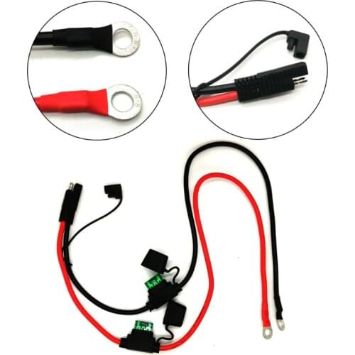 Pogongshi SAE To O Ring Terminal Harness, with 30A Protection Fuse, 2-Pin Quick Disconnect
