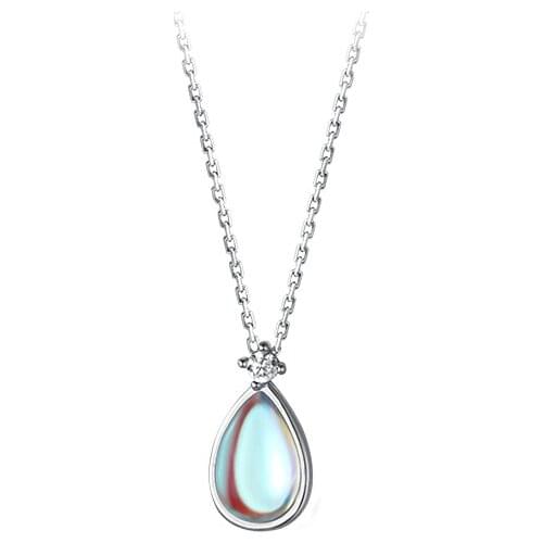 Real. Silver 925 Fine Jewelry CZ & coloured glaze Tears Pendant Necklace C-D7988