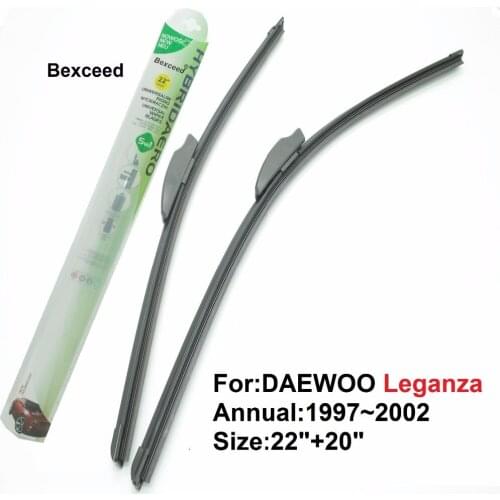 Bexceed of Car windshield flat rubber wiper blade for DAEWOO Leganza. 1 Pair(22"+20") 1997~2002