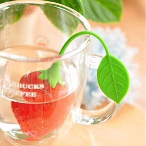 Strawberry Shape Silicone Tea Infuser Mesh Tea Pot Infuser Filter Loose Tea Leave Bag Holder Strainer Kitchen Bar Tool Drinkware