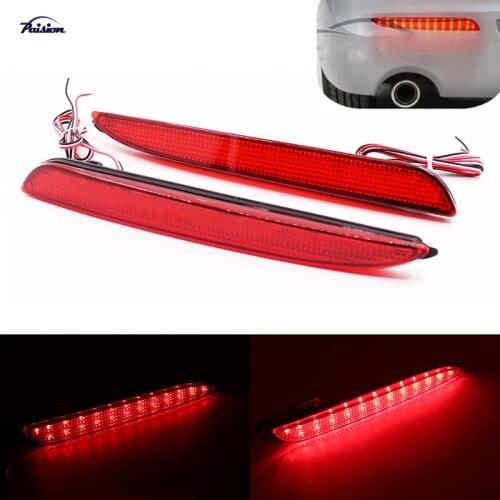 Red Lens LED Rear Bumper Reflector Backup Tail Brake Fog Light For 2010-2013 Mazda3 M3 MAZDASPEED3